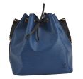 Authentic Louis Vuitton Epi Petit Noe Bi-color Blue x Black Drawstring Bag 2360J For Discount