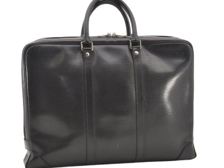 Authentic Louis Vuitton Epi Porte Documents Voyage Briefcase M59162 Black 2311J on Sale