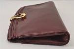 Authentic GUCCI Vintage Clutch Hand Bag Leather Bordeaux 0544J Cheap