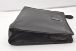 Authentic Burberrys Vintage Leather Clutch Hand Bag Purse Black 0545J on Sale