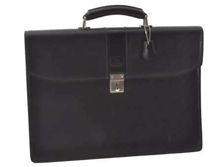 Authentic BURBERRY Vintage Leather Briefcase Business Bag Black 9555I Online now