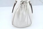 Authentic PRADA Vintage BOW SOFT Leather Hand Bag Purse BN0703 White 9934I For Sale