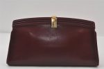 Authentic GUCCI Vintage Clutch Hand Bag Leather Bordeaux 0544J Cheap