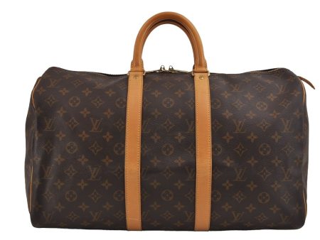 Authentic Louis Vuitton Monogram Keepall 45 Travel Boston Bag M41428 LV 2130J Fashion