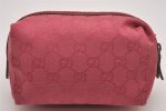 Authentic GUCCI Vintage Pouch Purse GG Canvas Leather 29595 Pink 1470J For Cheap