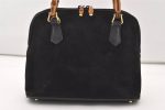 Authentic GUCCI Bamboo 2Way Shoulder Hand Purse Bag Suede Leather Black 2436J on Sale