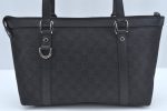 Authentic GUCCI Abbey Shoulder Tote Bag GG Canvas Leather 268640 Black 2476J Online