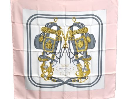 Authentic HERMES Carre 90 Scarf  BRIDES de GALA par   Silk Pink K6904 Supply