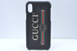 Authentic GUCCI Web Sherry Line iPhone X Xs Case Leather 549080 Black K6614 Fashion