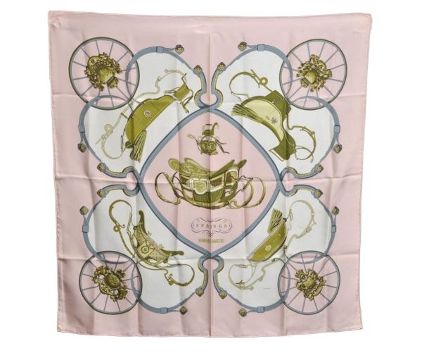 Authentic HERMES Carre 90 Scarf  SPRINGS   Silk Pink K7966 For Cheap