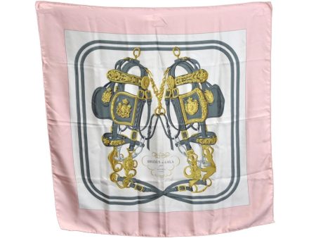 Authentic HERMES Carre 90 Scarf  BRIDES de GALA par   Silk Pink K6175 Supply