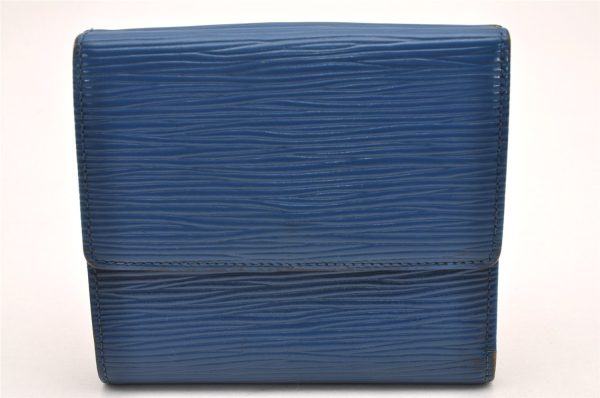 Louis Vuitton Epi Porte Monnaie Billets Cartes Credit Wallet M63485 Blue 7783I Online now