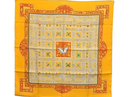 Authentic HERMES Carre 90 Scarf  joyaux de l ete  Silk Yellow Box J9886 Supply