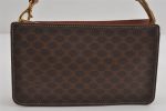 Authentic CELINE Macadam Blason Pattern Pouch Purse PVC Leather Brown 9076I Discount