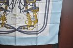 Authentic HERMES Carre 90 Scarf  BRIDES de GALA par  Silk Light Blue K7447 Fashion