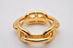 Authentic HERMES Scarf Ring Chaine d Ancre Chain Design Gold Tone Box 6285I Hot on Sale