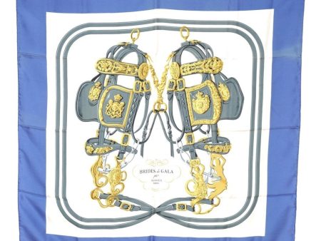 Authentic HERMES Carre 90 Scarf  BRIDES de GALA par  Silk Blue 8212I Online now