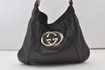 Authentic GUCCI Vintage Britt Shoulder Hand Bag Leather 162740 Black 0721J Fashion