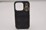 Authentic Christian Dior Cannage Leather iPhone 11 Case Purse Black 5914I Supply