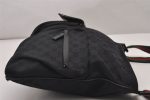 Auth GUCCI Web Sherry Line Shoulder Bag GG Canvas Leather 169937 Black 6938I For Cheap