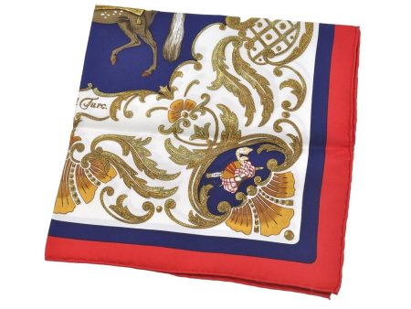 Authentic HERMES Petit Carre 40 Scarf Handkerchief  Cheval Turc.  Silk Red 9049I Sale