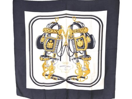 Authentic HERMES Carre 90 Scarf  BRIDES de GALA par  Silk Black 7393I Hot on Sale