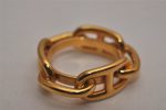 Authentic HERMES Scarf Ring Chaine d Ancre Chain Design Gold Tone 9233I Cheap