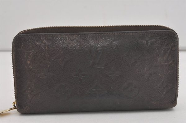 Authentic Louis Vuitton Monogram Empreinte Zippy Wallet Brown M60548 LV 8389I Hot on Sale