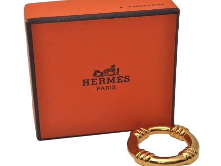 Authentic HERMES Scarf Ring Bouee Circle Design Gold Tone Box 6295I Cheap