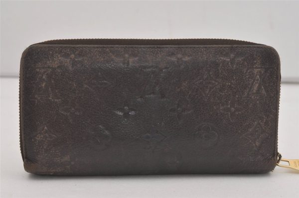 Authentic Louis Vuitton Monogram Empreinte Zippy Wallet Brown M60548 LV 8389I Hot on Sale