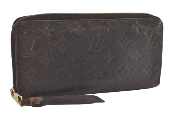 Authentic Louis Vuitton Monogram Empreinte Zippy Wallet Brown M60548 LV 8389I Hot on Sale