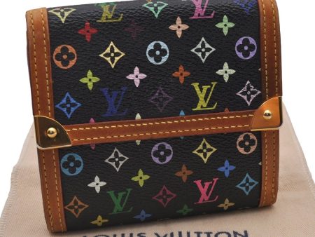 Louis Vuitton Monogram Multicolor Porte Monnaie Billet Carte Credit Black 6721I For Cheap