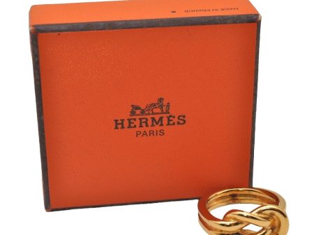 Authentic HERMES Scarf Ring Atame Circle Knot Design Gold Tone Box 5760I For Discount