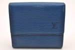 Louis Vuitton Epi Porte Monnaie Billets Cartes Credit Wallet M63485 Blue 7783I Online now