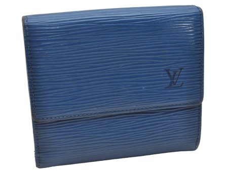 Louis Vuitton Epi Porte Monnaie Billets Cartes Credit Wallet M63485 Blue 7783I Online now