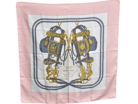 Authentic HERMES Carre 90 Scarf  BRIDES de GALA par   Silk Pink K7324 For Cheap