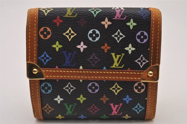 Louis Vuitton Monogram Multicolor Porte Monnaie Billet Carte Credit Black 6721I For Cheap