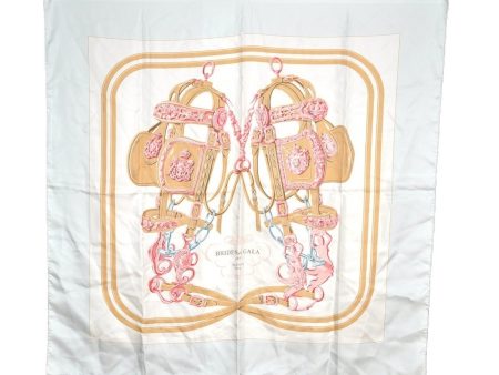 Authentic HERMES Carre 90 Scarf  BRIDES de GALA par  Silk Light Blue 7663I Sale