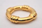 Authentic HERMES Scarf Ring Bouee Circle Design Gold Tone Box 6295I Cheap