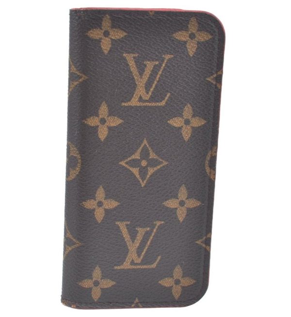 Authentic Louis Vuitton Monogram Folio Iphone 6 Case Red M61616 LV K6058 For Discount