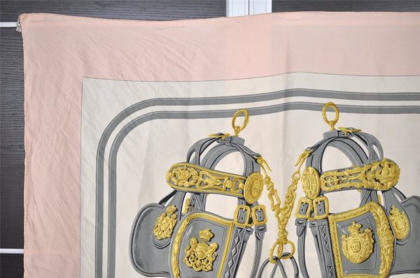 Authentic HERMES Carre 90 Scarf  BRIDES de GALA par   Silk Pink 7766I Hot on Sale