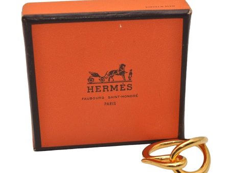 Authentic HERMES Scarf Ring Jumbo Circle Design Gold Tone Box 7132I For Discount