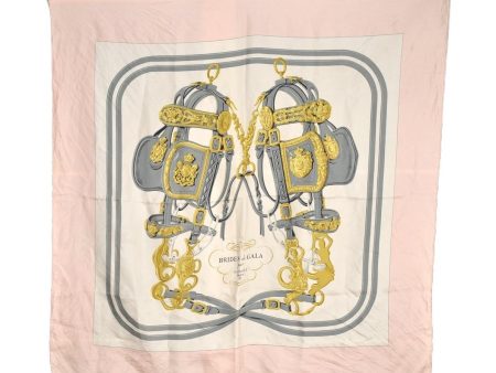 Authentic HERMES Carre 90 Scarf  BRIDES de GALA par   Silk Pink 7766I Hot on Sale