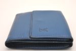 Louis Vuitton Epi Porte Monnaie Billets Cartes Credit Wallet M63485 Blue 7783I Online now