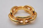 Authentic HERMES Scarf Ring Chaine d Ancre Chain Design Gold Tone Box 6285I Hot on Sale