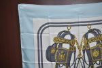 Authentic HERMES Carre 90 Scarf  BRIDES de GALA par  Silk Light Blue K7447 Fashion