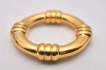 Authentic HERMES Scarf Ring Bouee Circle Design Gold Tone Box 6295I Cheap