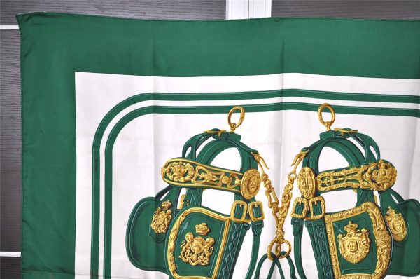 Authentic HERMES Carre 90 Scarf  BRIDES de GALA par  Silk Green 7608I Online Hot Sale