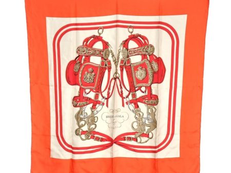 Authentic HERMES Carre 90 Scarf  BRIDES de GALA par  Silk Orange 7582I Fashion