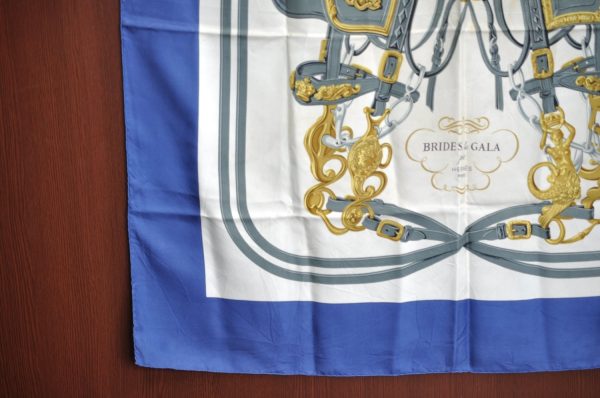 Authentic HERMES Carre 90 Scarf  BRIDES de GALA par  Silk Blue K5984 Discount